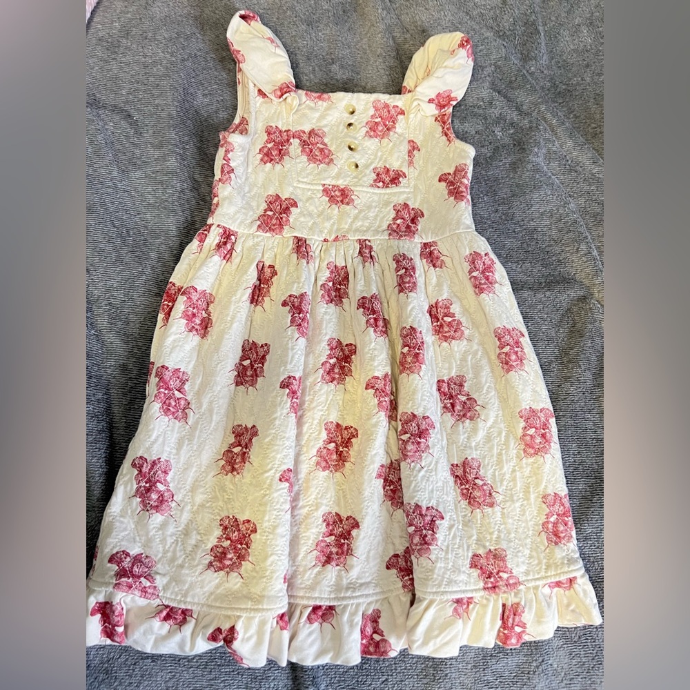 kate quinn Girls Floral Quilted A-Line Vegetable BOHO Sleeveless Summer Dress 7Y